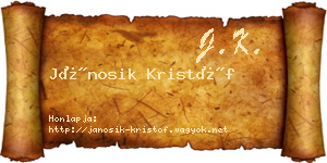 Jánosik Kristóf névjegykártya